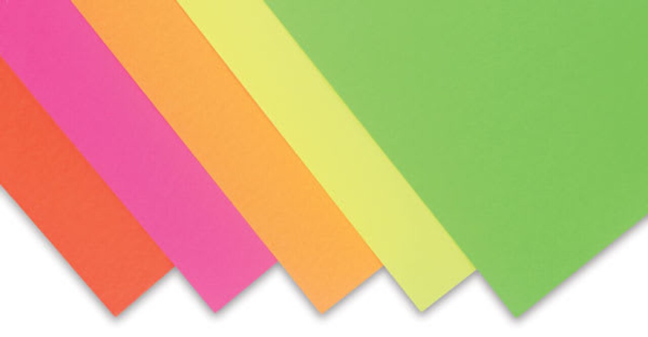 Pacon Neon Poster Board - 22" x 28", Assorted Colors, Pkg of 25 Sheets